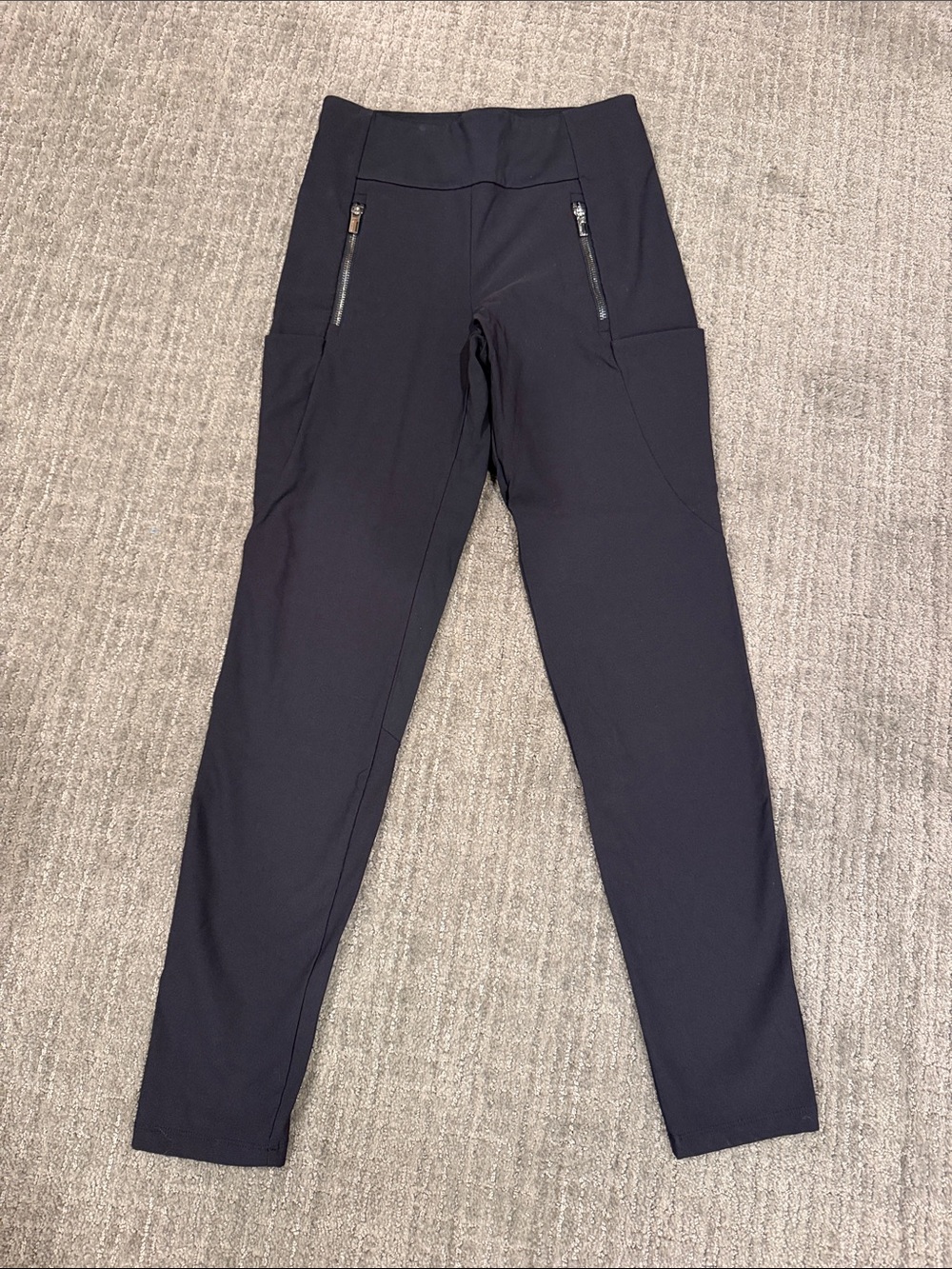 Athleta Black High-Waist Active Leggings with Zipper Pockets
